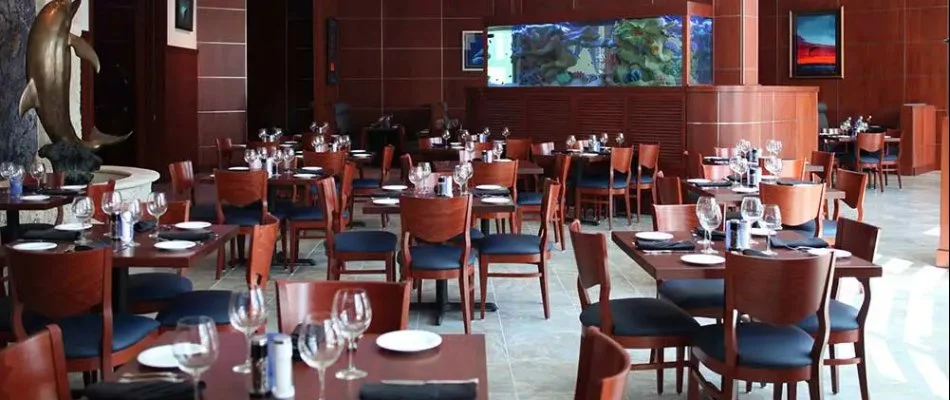 Dining area of a restaurant in Florida.