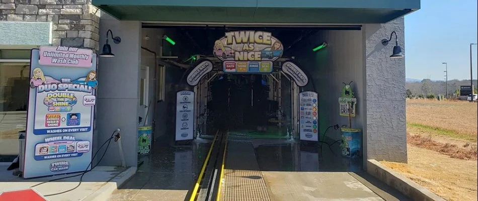 Entrance to a car wash tunnel in Florida.