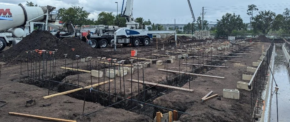 Commercial site during construction in Florida.