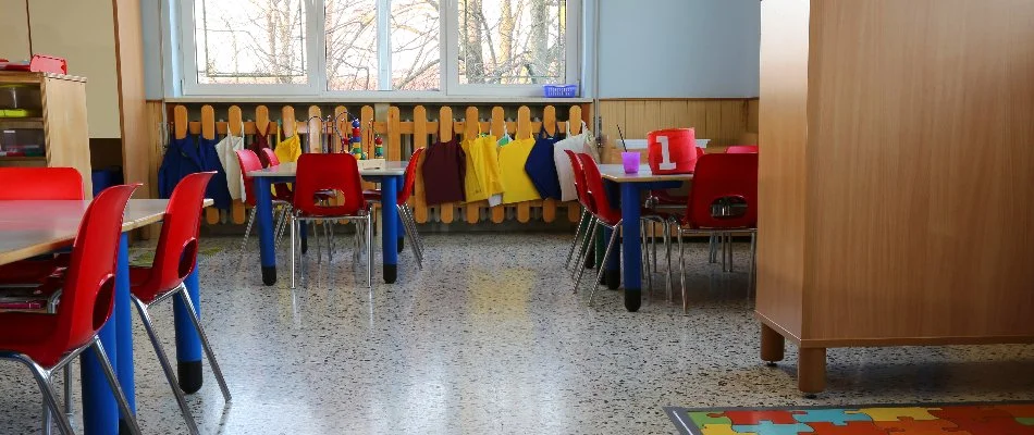 Kids' chairs and tables in a day care center in Jacksonville, FL.