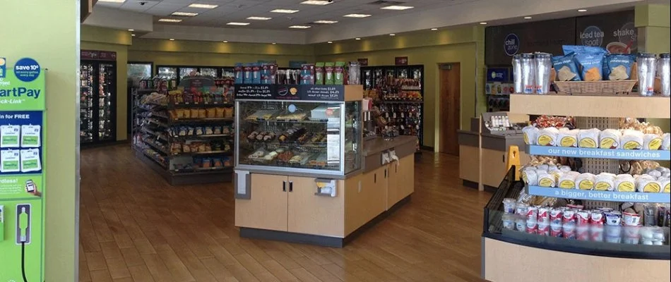 Product display inside a convenience store in Florida.
