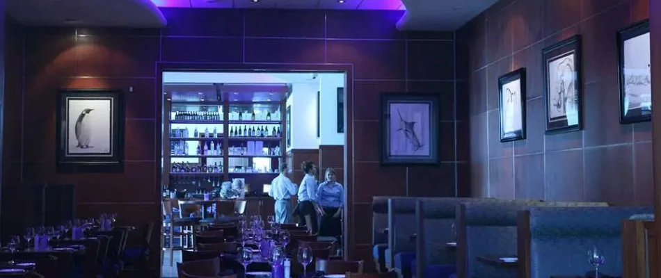 Restaurant interior in Florida with workers.