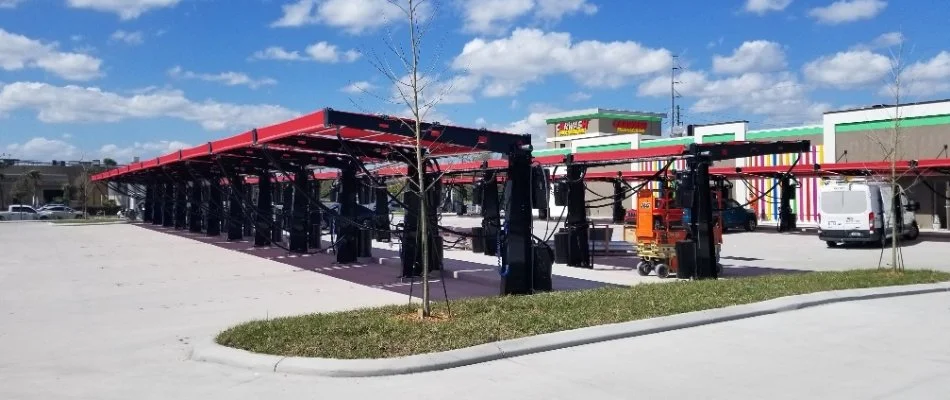 Stations for a self-service car wash property in Florida.