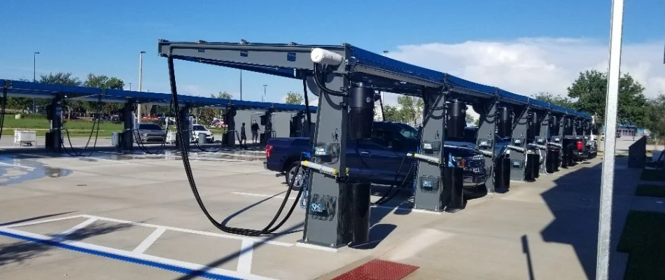 Vacuum court on a car wash facility in Louisiana.
